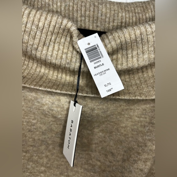 NWT Aritzia Babaton Bustle Sweater - Heather Bone / Tan - Picture 3 of 8